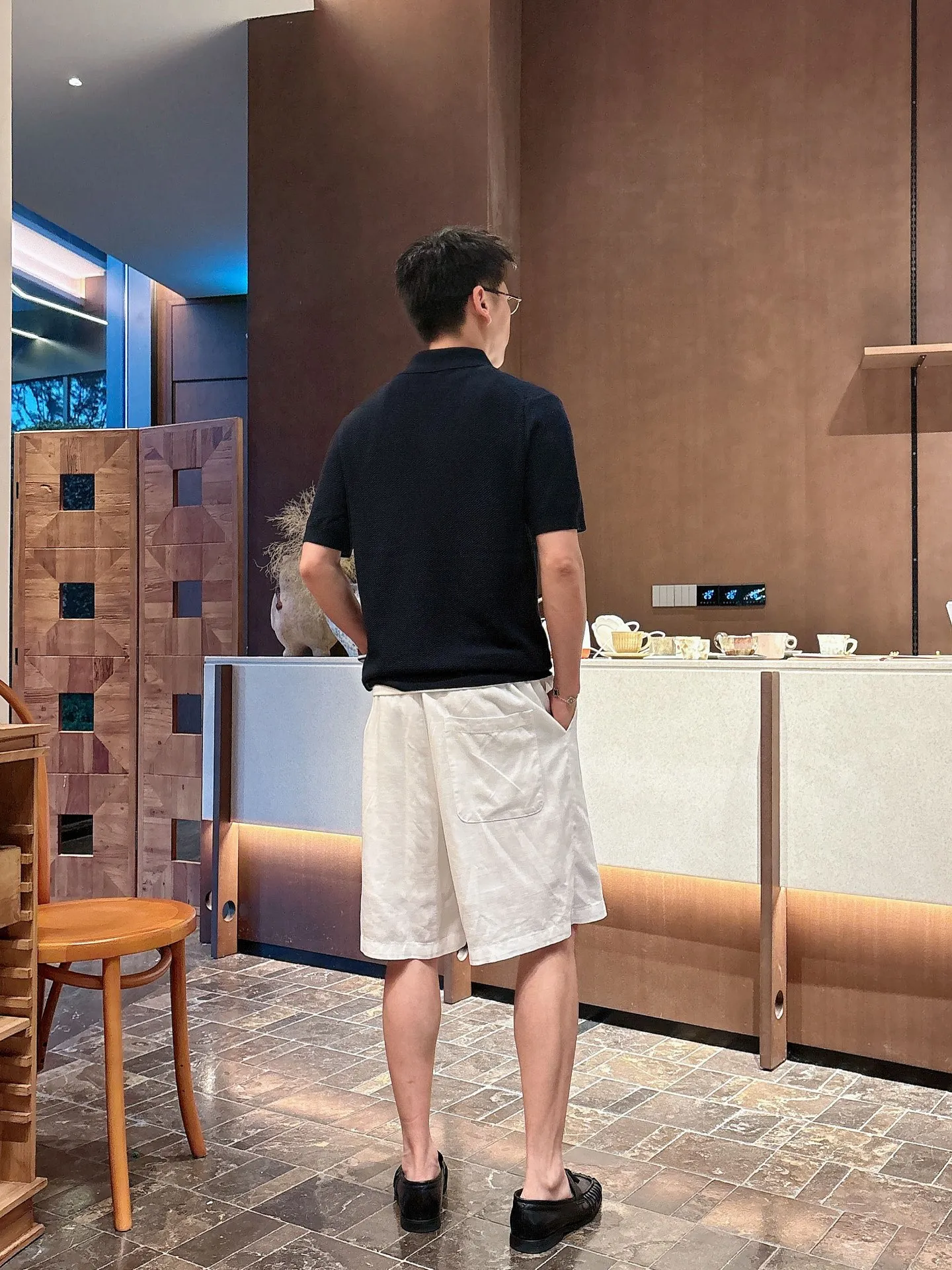 Tops and pants. New Arrival Mulberry Silk Sheep Wool Short Sleeve Old Money Suit Sizes:m~3x Color: Blue White Card Color Style Number: 0006+2077